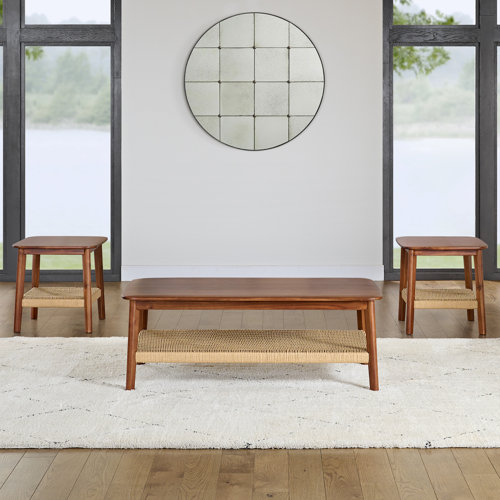 Bay Isle Home Aubreyelle Acacia Wood Living Room Tables Set Of 3 (Warm